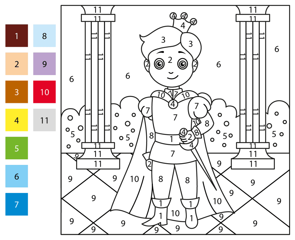 Prince Color By Number Coloring Page Md Coloring Page — Free Printable — free printable coloring page